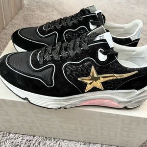 Golden Goose Running Sole Size 40 Black/Gold/Silver/Pink